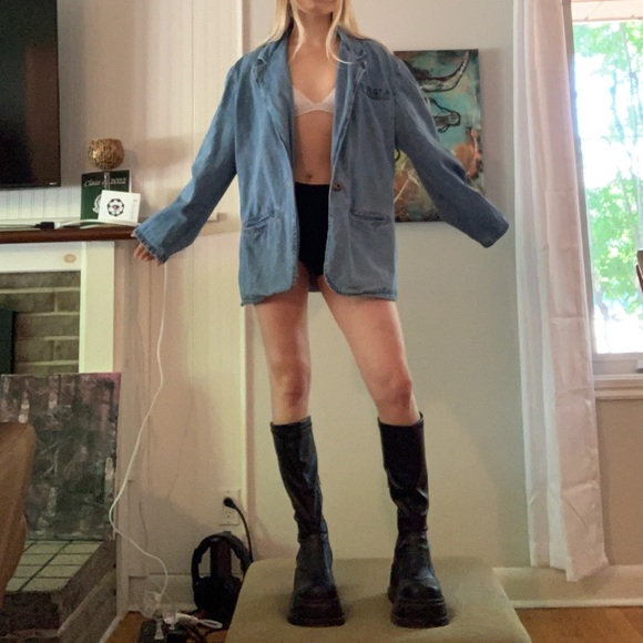 Denim Boxy/Oversized Overcoat - Picture 2 of 5